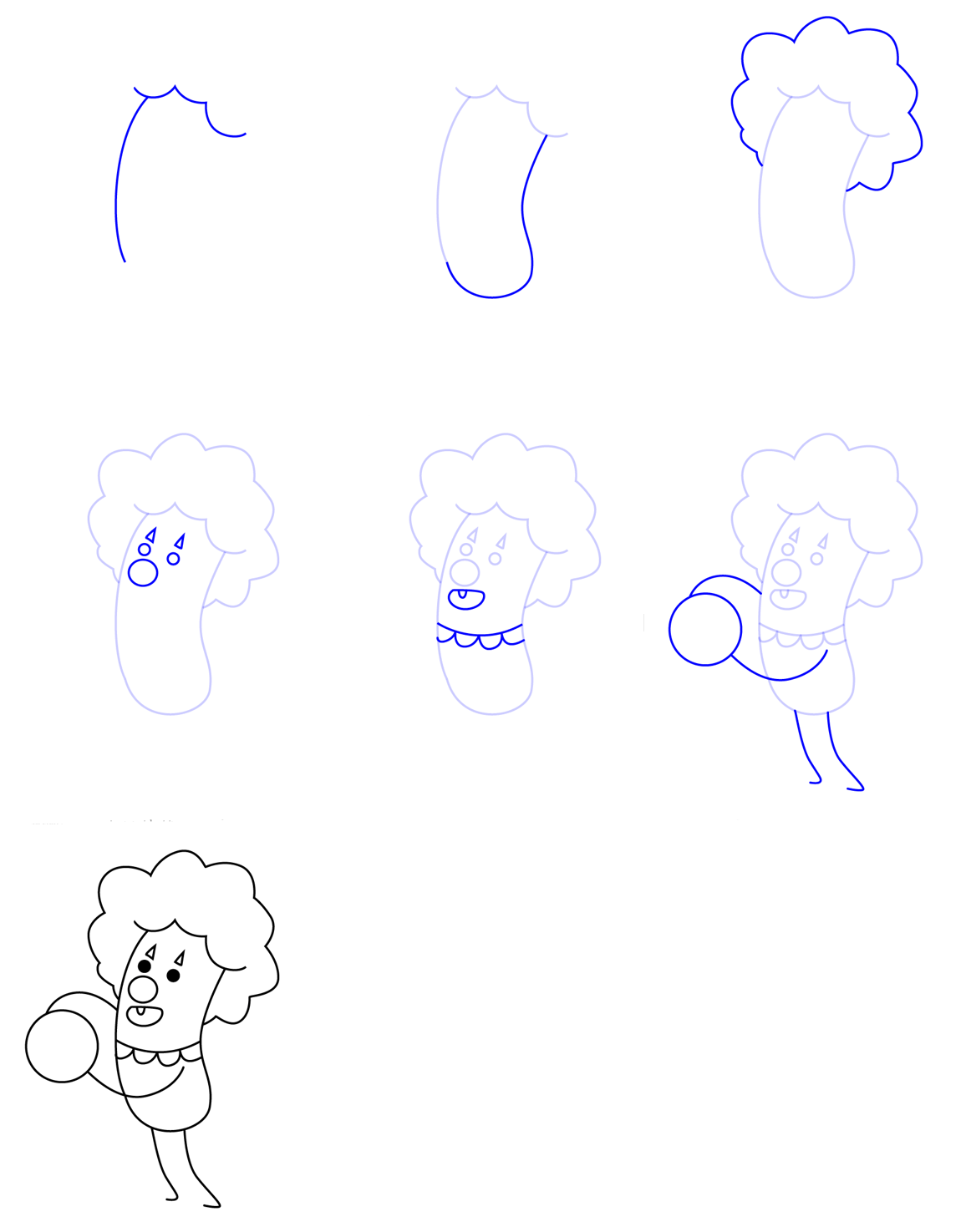 Yksinkertaisen klovni piirtäminen (2) piirustus
