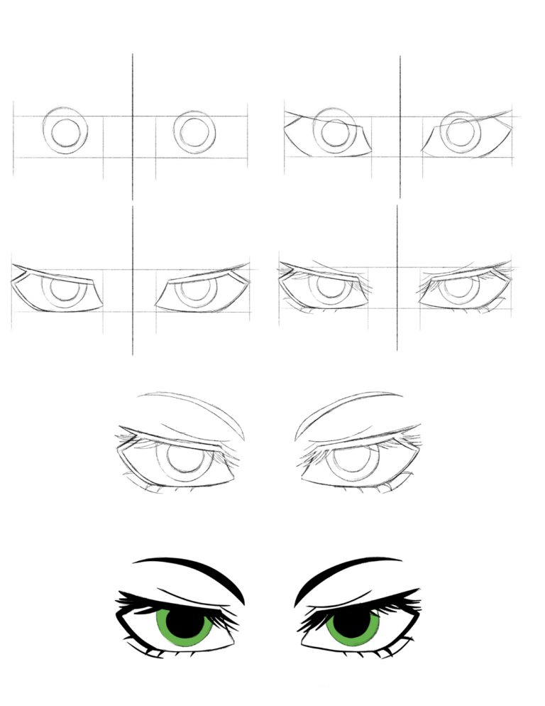 Yksinkertaisten anime-silmien piirtäminen (1) piirustus