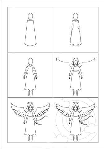 Yksinkertaisten enkelien piirtäminen (2) piirustus