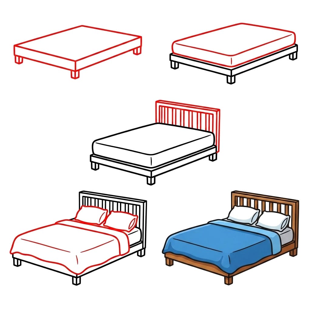 Iso sänky piirustus
