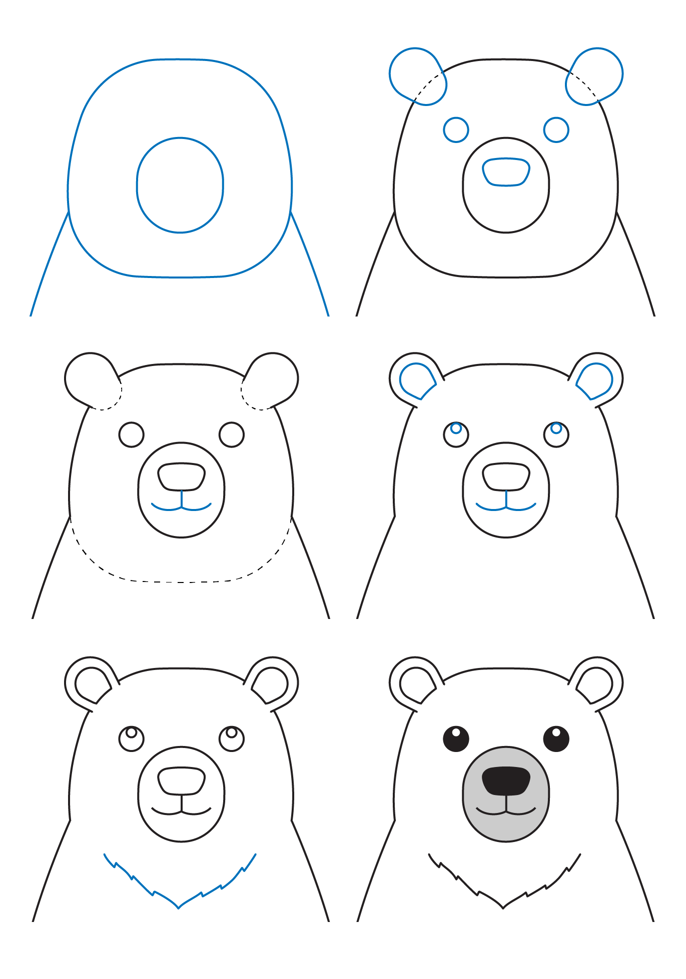Yksinkertaisen jääkarhun piirtäminen (1) piirustus