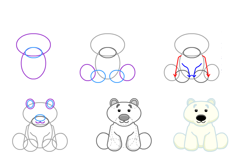 Yksinkertaisen jääkarhun piirtäminen (3) piirustus