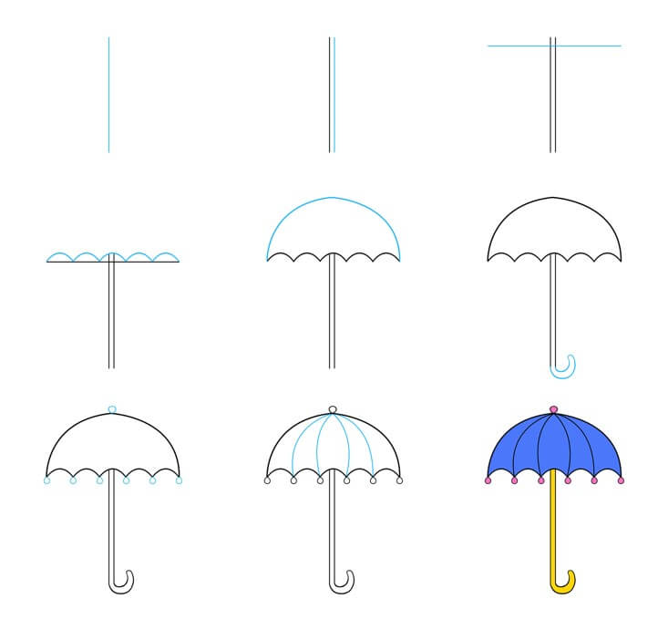 Sateenvarjo piirustus