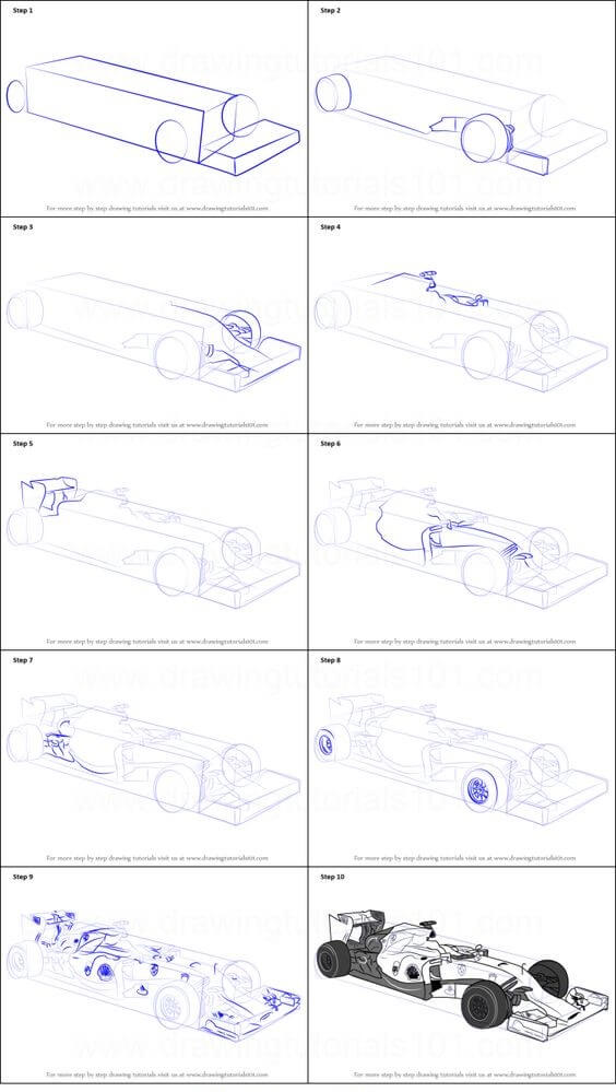 F1-kilpa-auto (2) piirustus