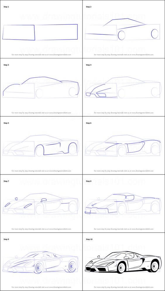 Ferrari-auto idea (1) piirustus