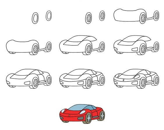 Ferrari-auto idea (6) piirustus