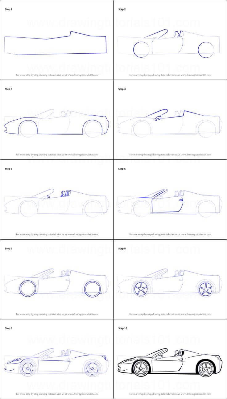 Ferrari-auto idea (7) piirustus