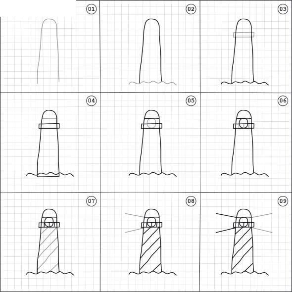 Majakkatornin idea (10) piirustus