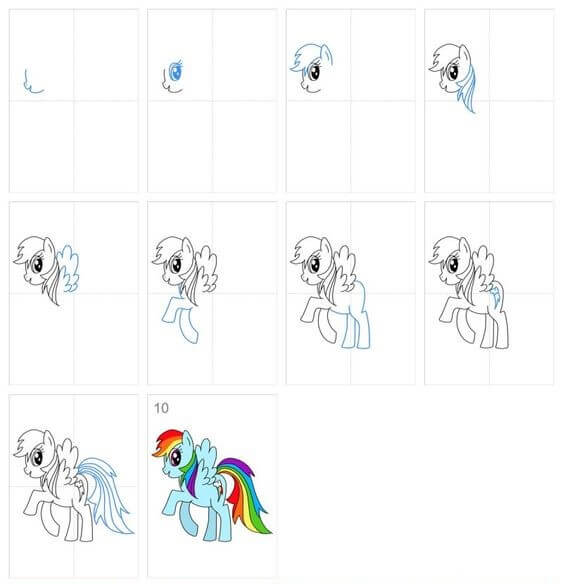 Rainbow Dash (1) piirustus