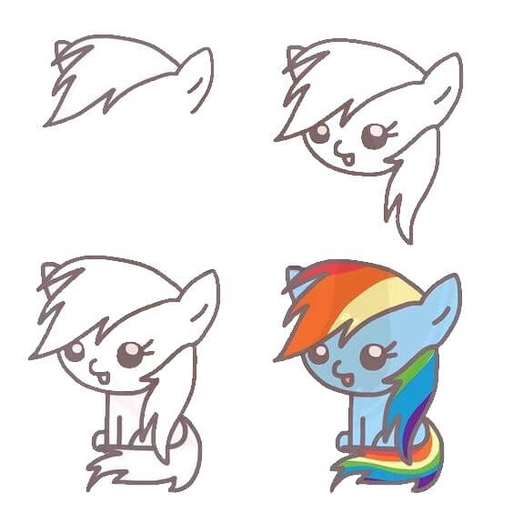 Rainbow Dash (2) piirustus