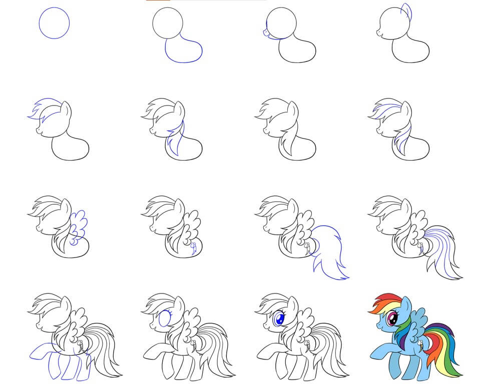 Rainbow Dash (5) piirustus