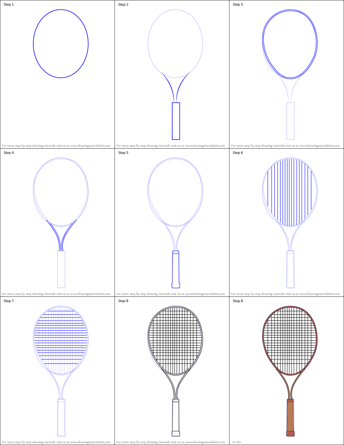 Yksinkertaiset tennismailat (2) piirustus