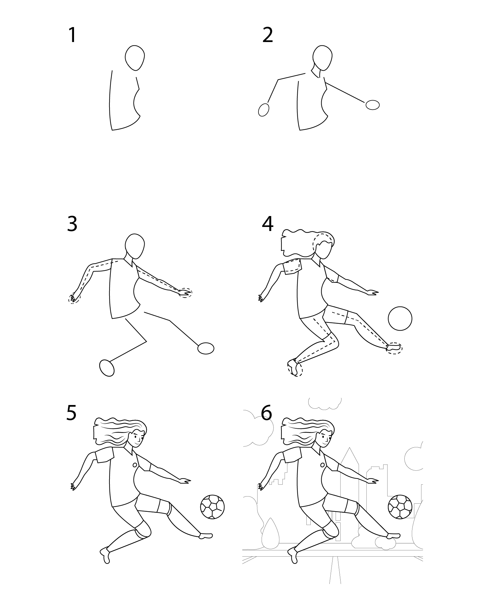 Naispelaaja piirustus