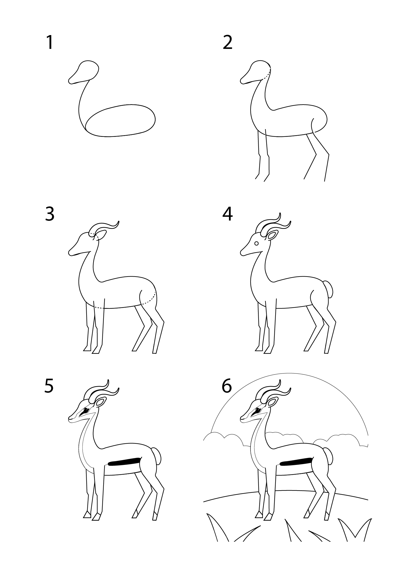 Yksinkertainen antilooppi (1) piirustus