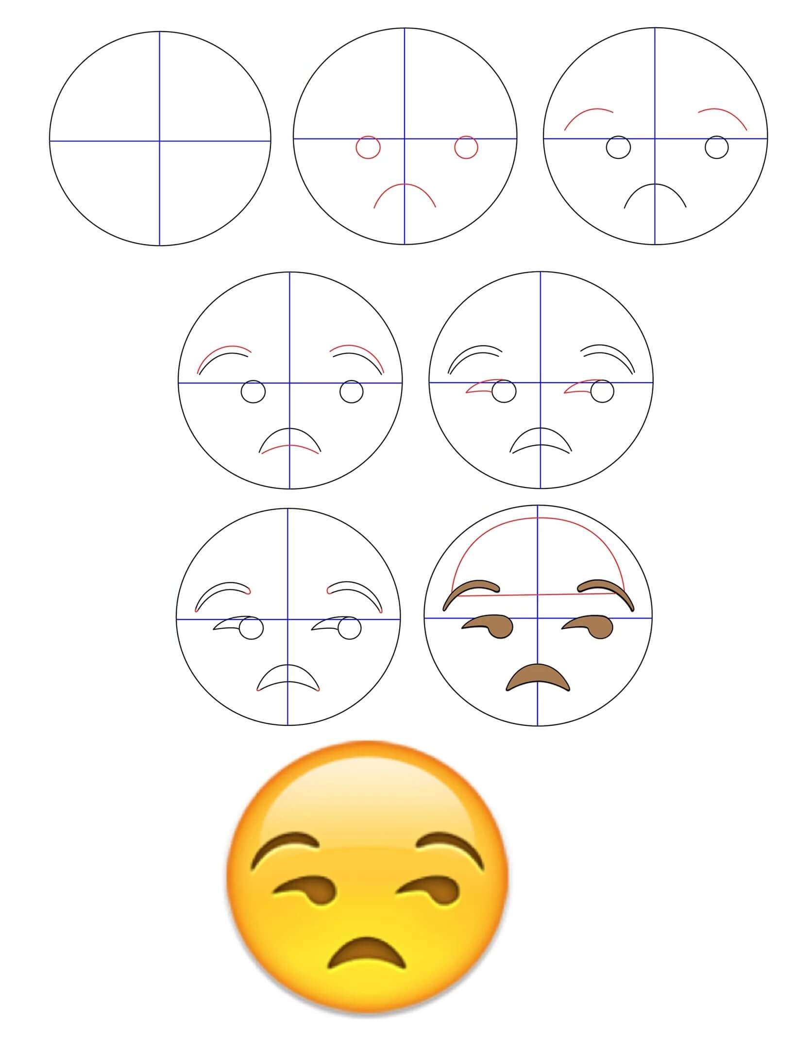 Masentunut emoji piirustus