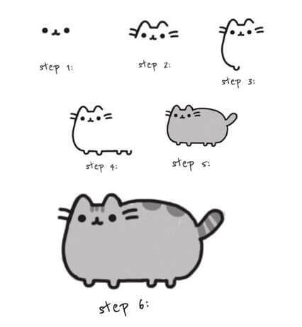 Pusheen idea (11) piirustus