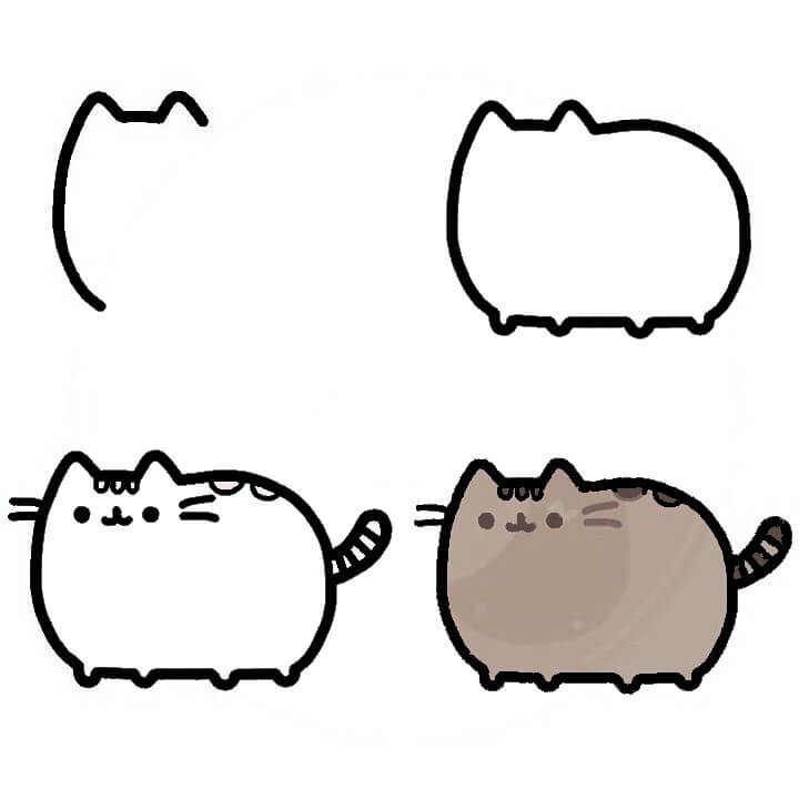 Pusheen idea (12) piirustus