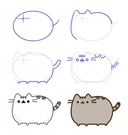 Pusheen idea (13) piirustus