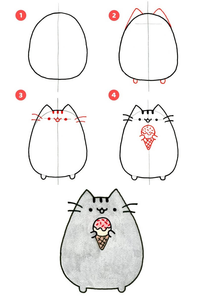 Pusheen idea (2) piirustus