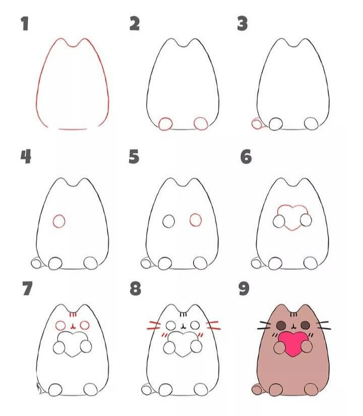 Pusheen idea (4) piirustus