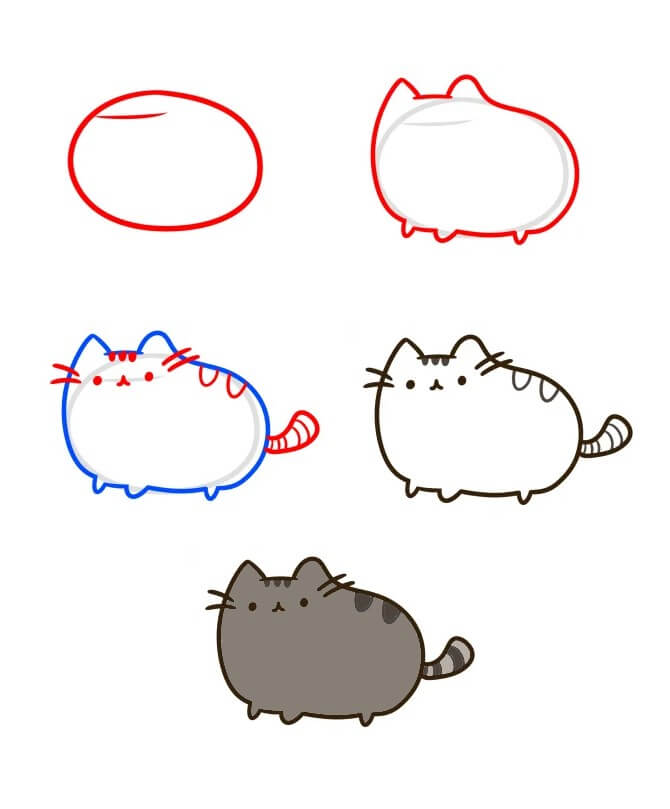 Pusheen idea (6) piirustus