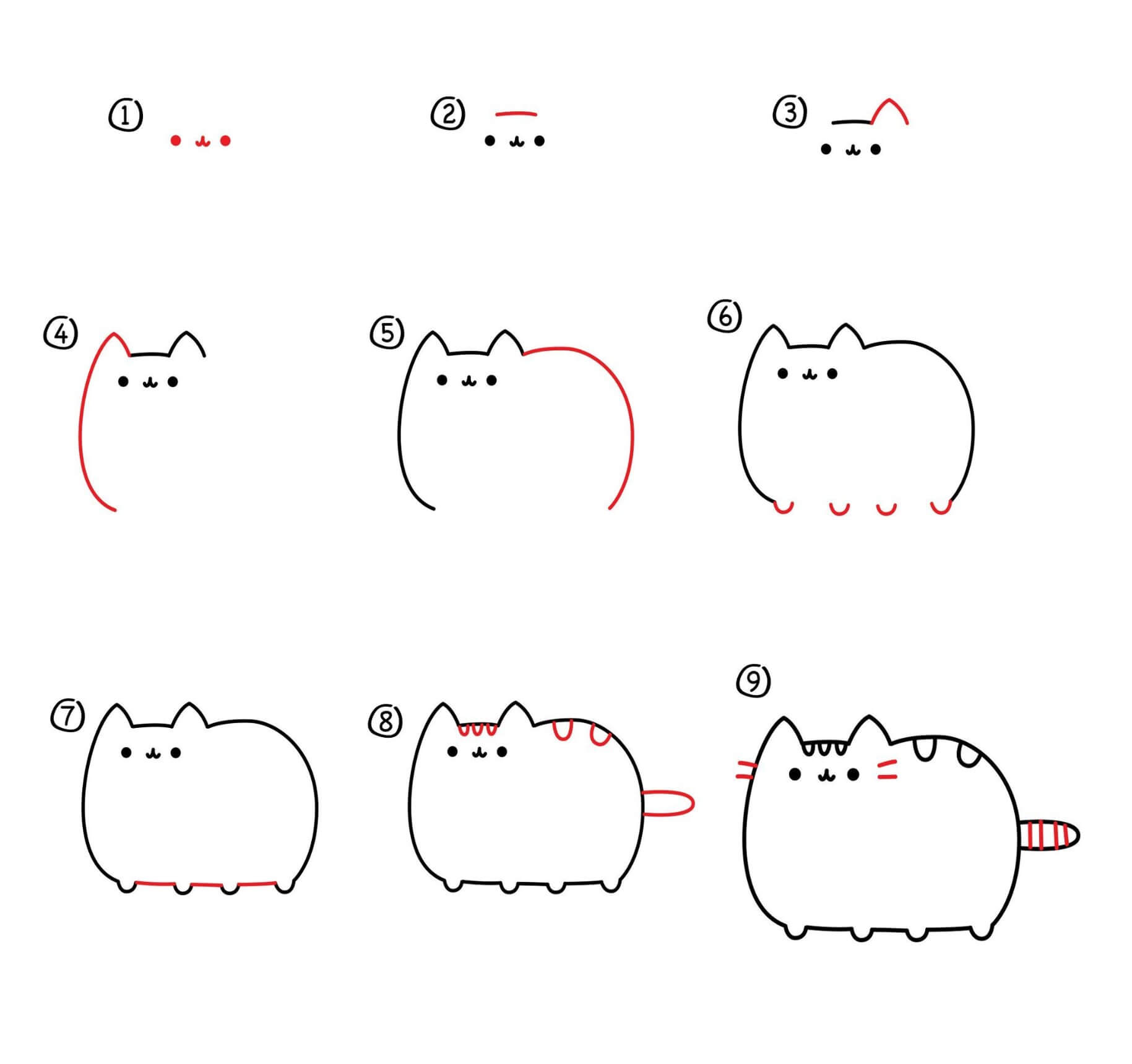 Pusheen idea (8) piirustus