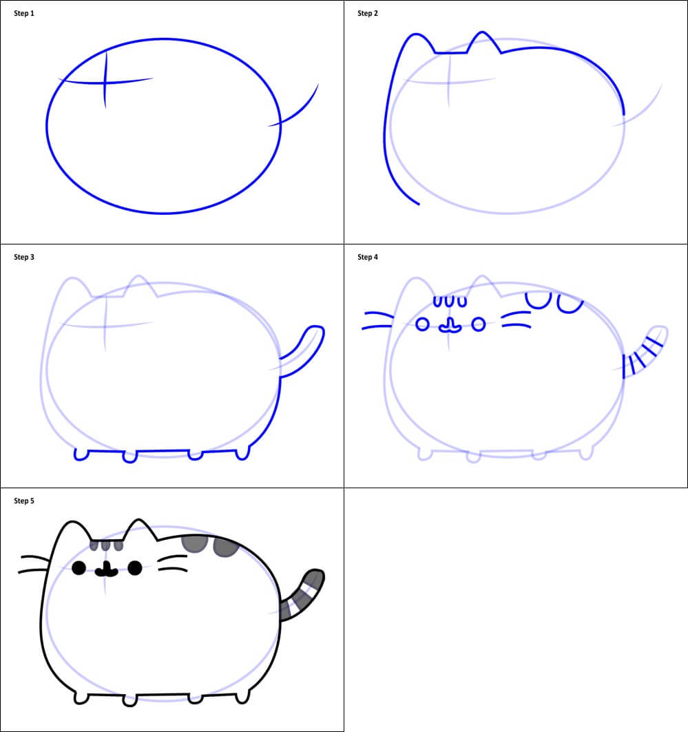 Pusheen idea (9) piirustus