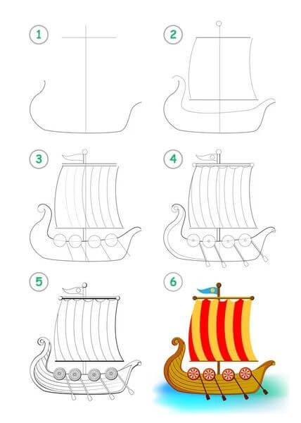 Viking laiva (2) piirustus