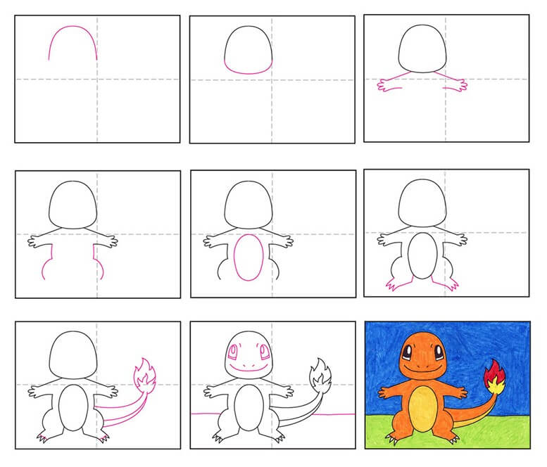 Charmander idea (8) piirustus