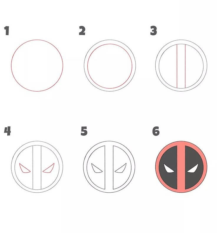 Deadpoolin logo piirustus