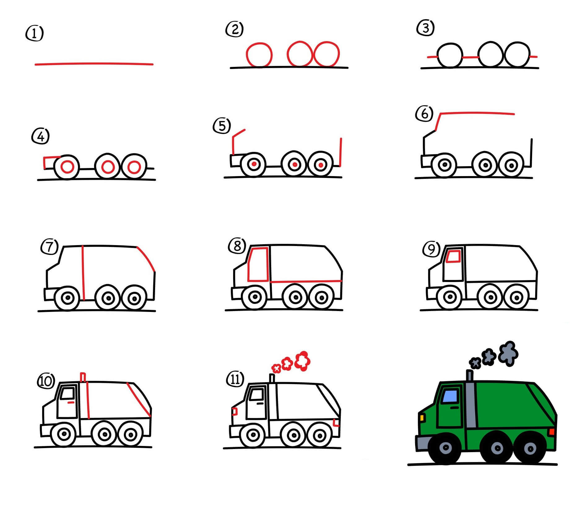 Ideoita roska-autoille (10) piirustus