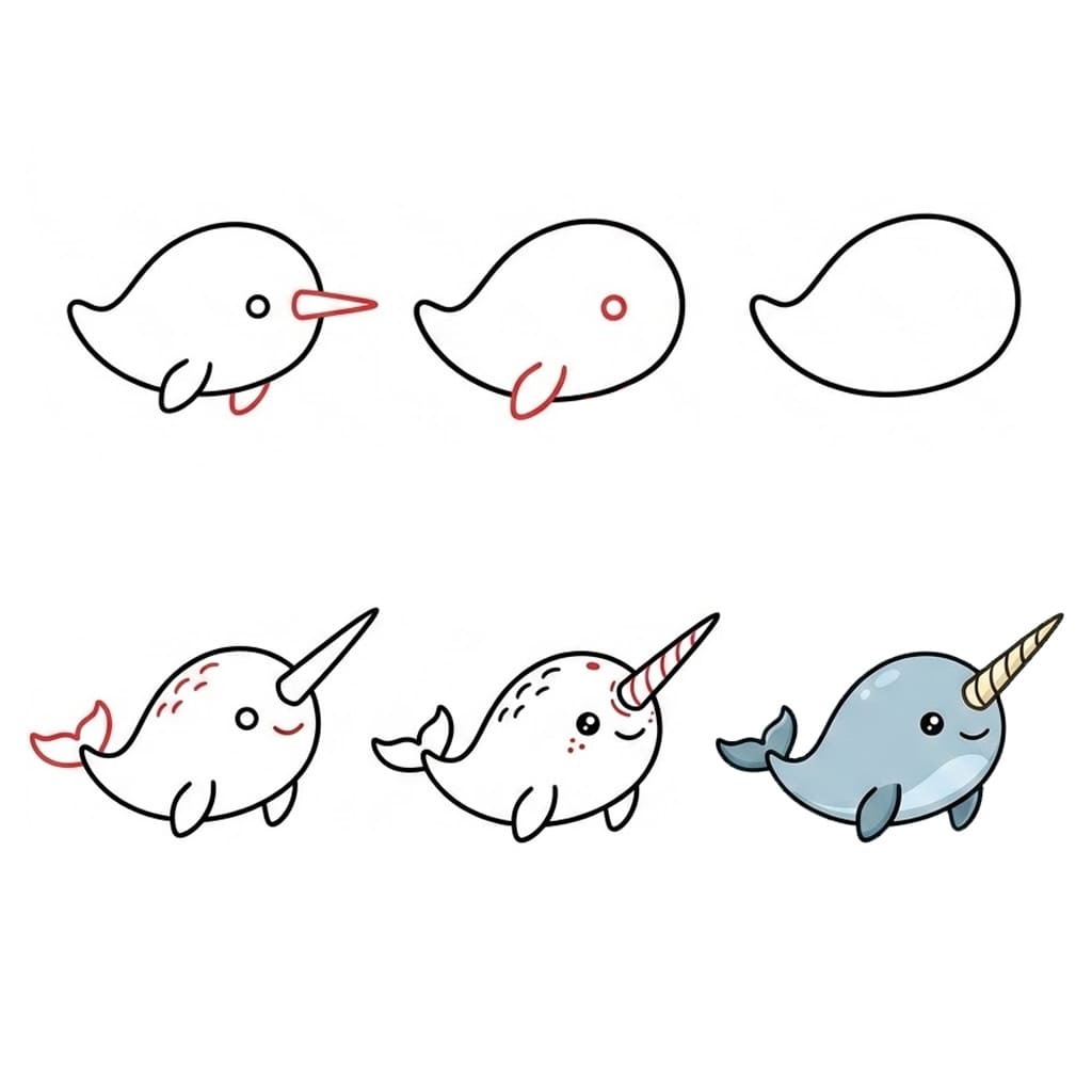 Narwhal niin söpö piirustus