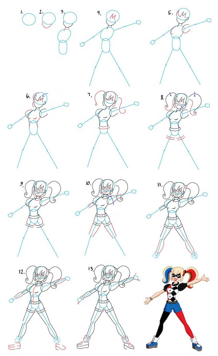 Harley Quinn idea (4) piirustus