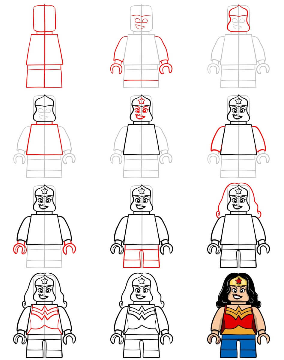 Wonder Woman lego piirustus