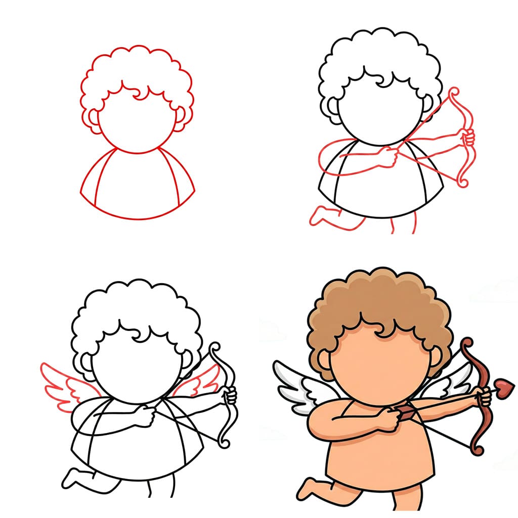 Cupid ääriviivat piirustus