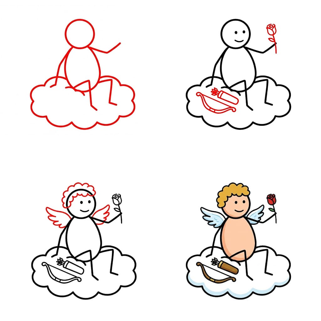 Cupid onnellinen piirustus