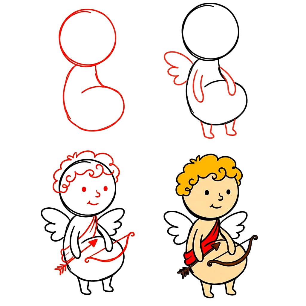 Cupid Tulostettava piirustus