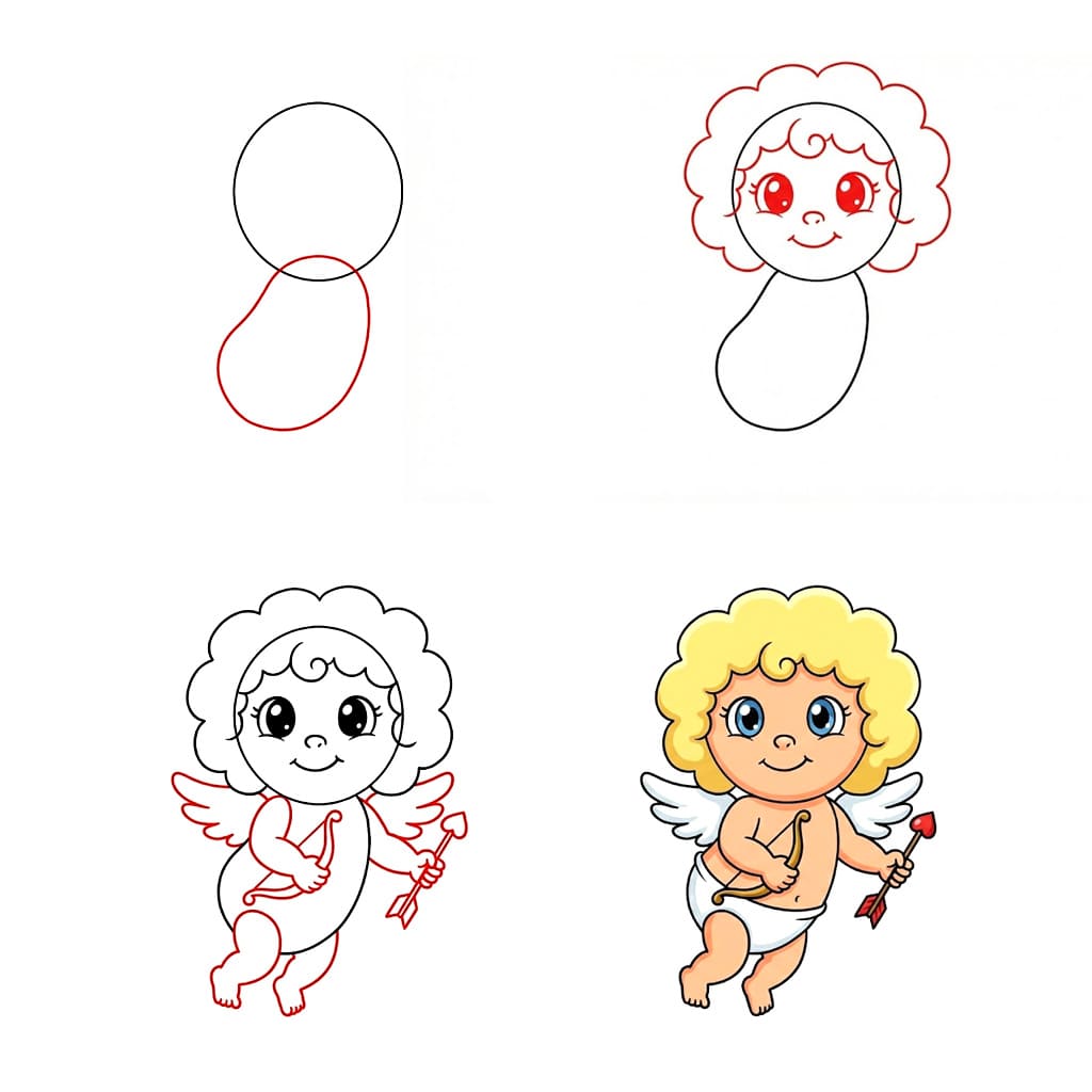 Hauska Cupid piirustus