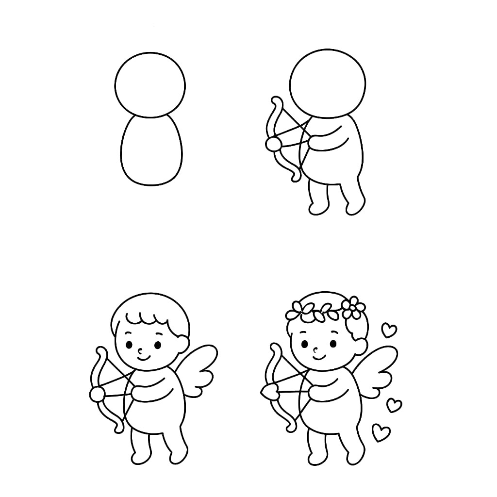 Pieni suloinen Cupid piirustus