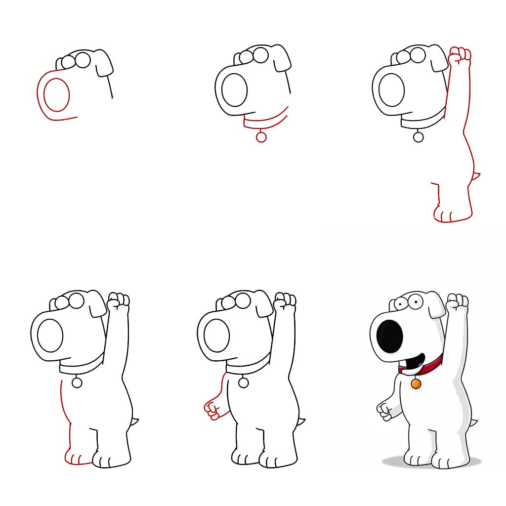 Family Guy Brian Griffin piirustus