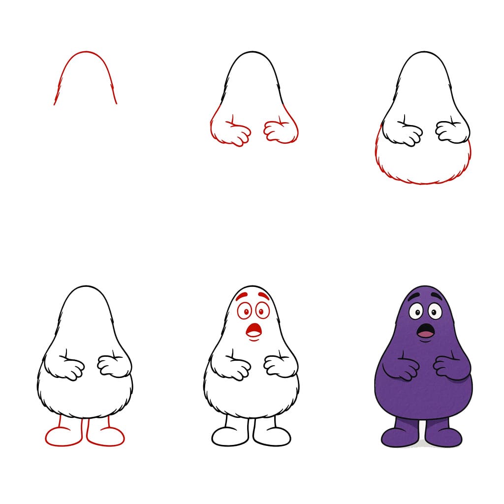 Grimace yllättynyt piirustus