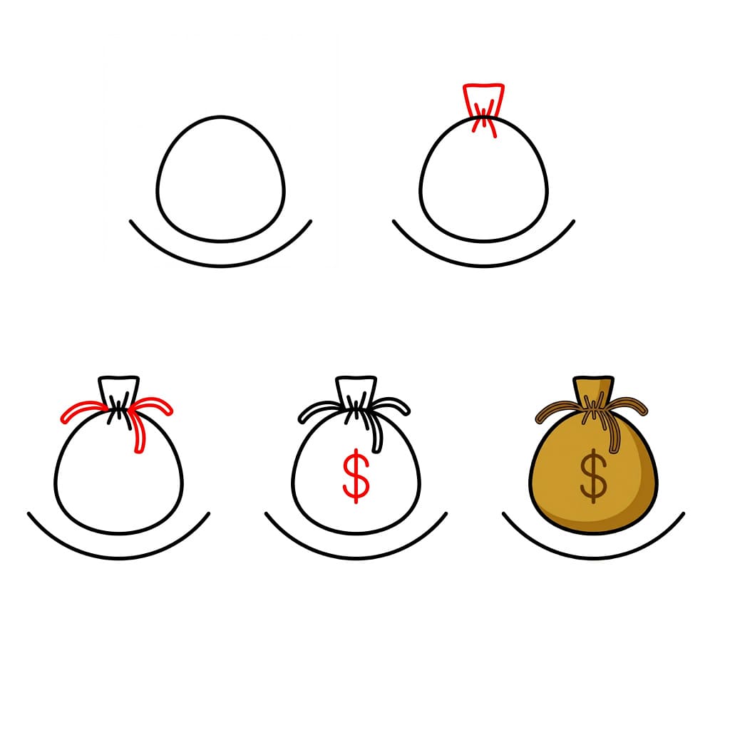 Helppo rahasäkki piirustus