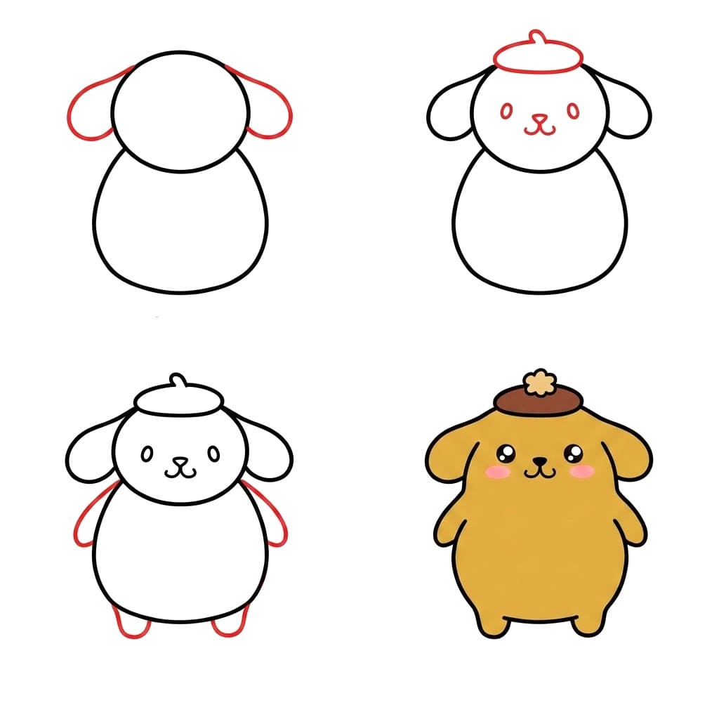 Hymyile Pompompurin piirustus