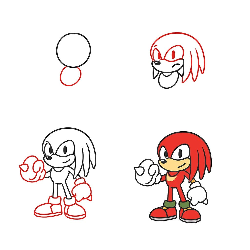 Hymyilevät Knuckles piirustus