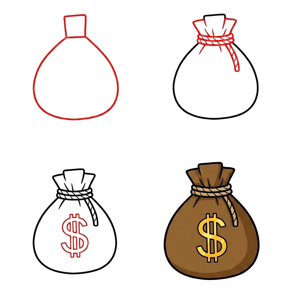 Iso rahasäkki piirustus