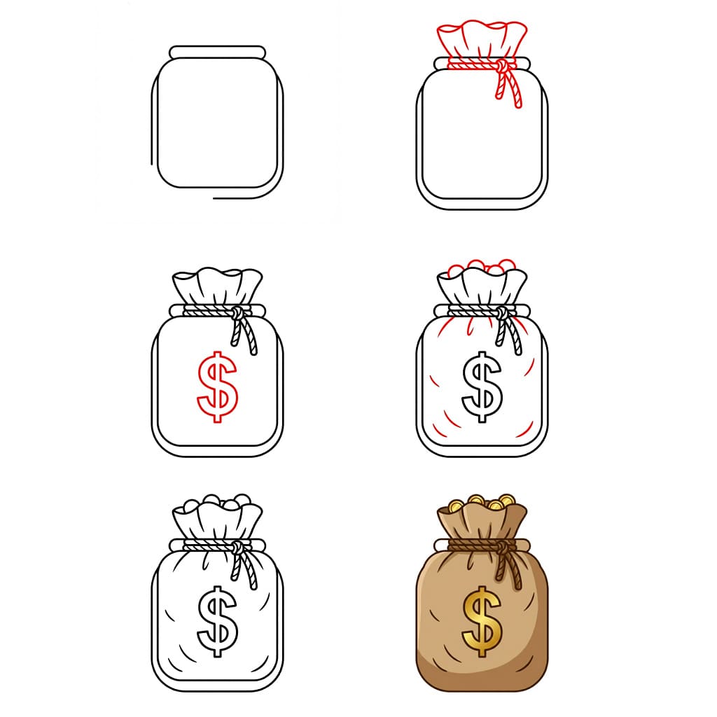 Kadonnut rahasäkki piirustus