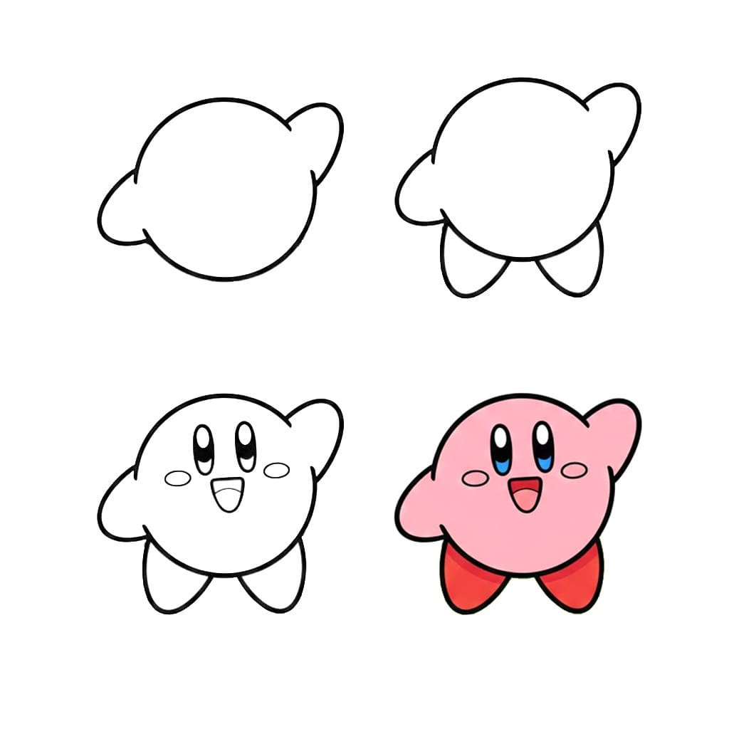 Kirby helppo piirustus