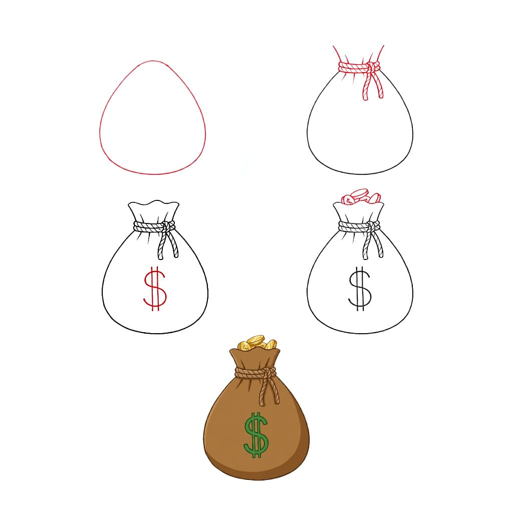 Klassinen rahasäkki piirustus