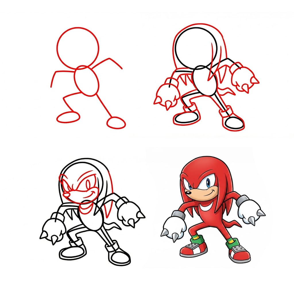 Knuckles ilmainen lataus piirustus