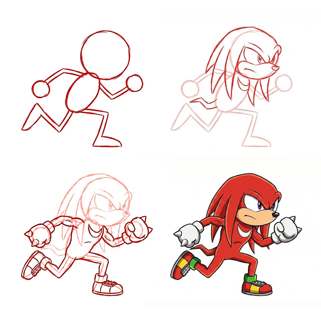 Knuckles vihaisia piirustus